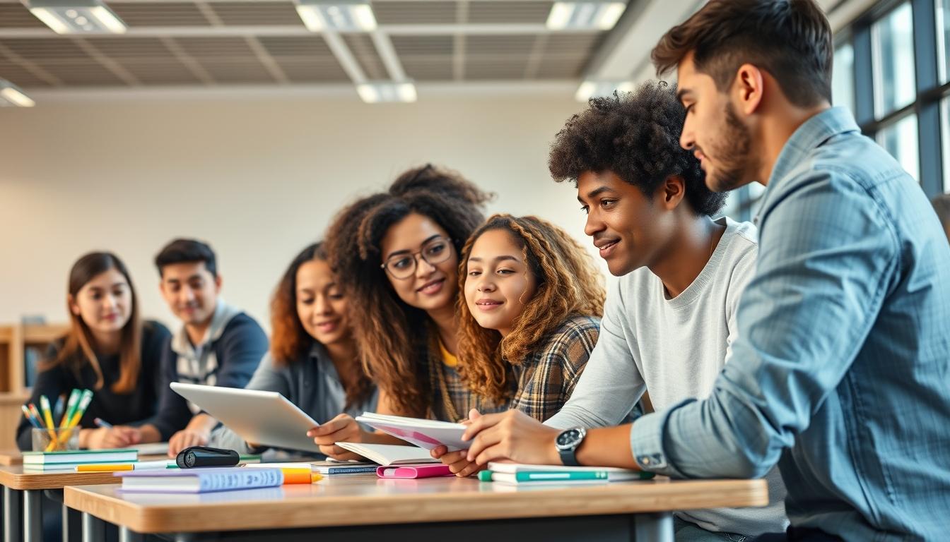 Students working in research laboratory